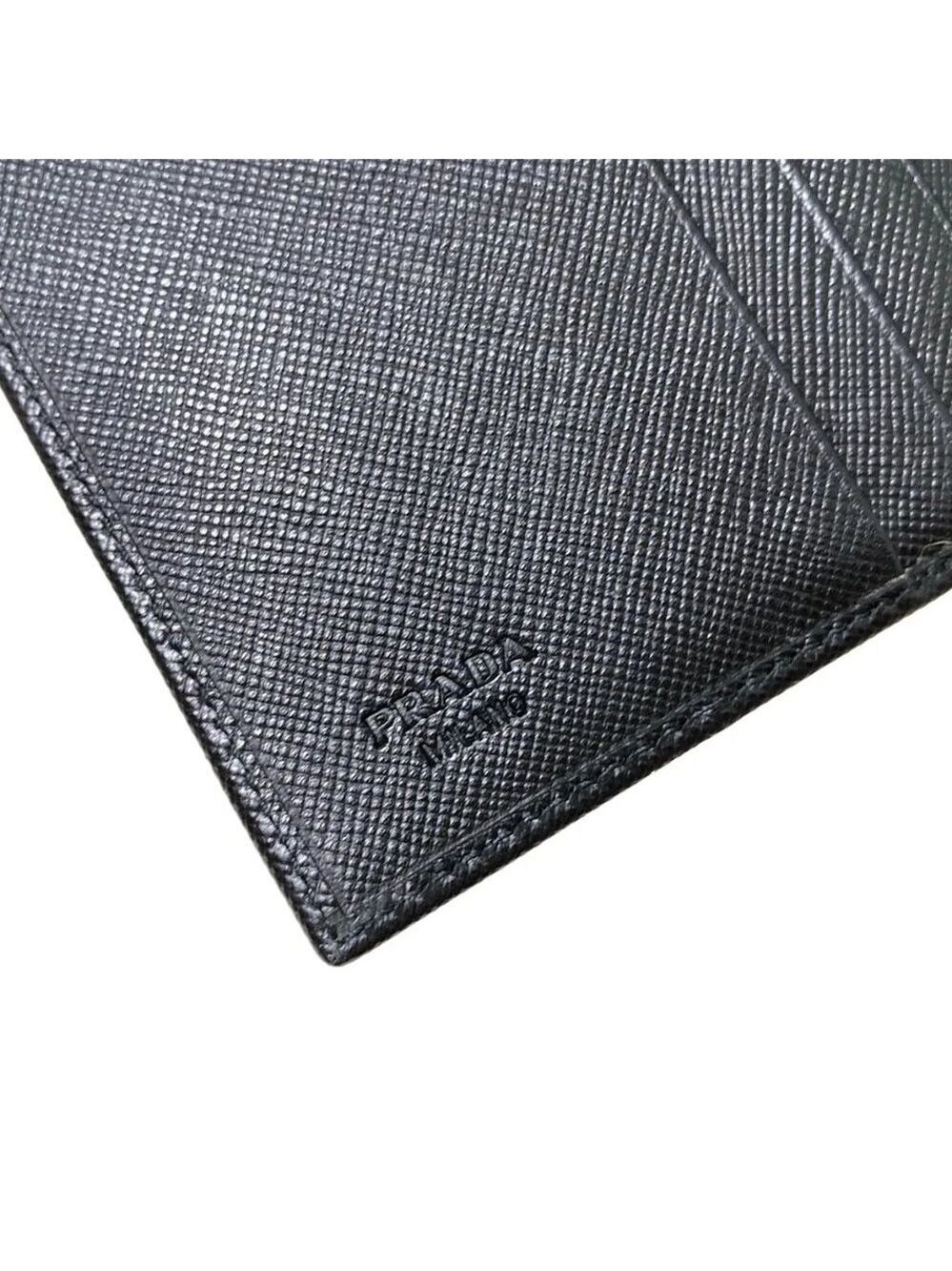 PRADA Black Leather Trifold Wallet 194-081025 - Picture 6 of 7
